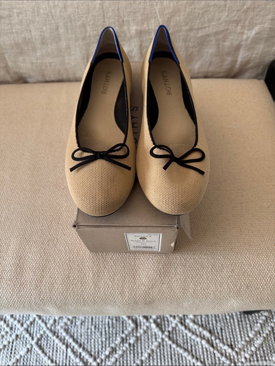 Rothy's Shoes - Rothy’s Beige & Black The Ballet Flat - Size 10